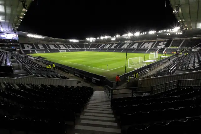 Derby's Pride Park stadium before kick-off against Millwall