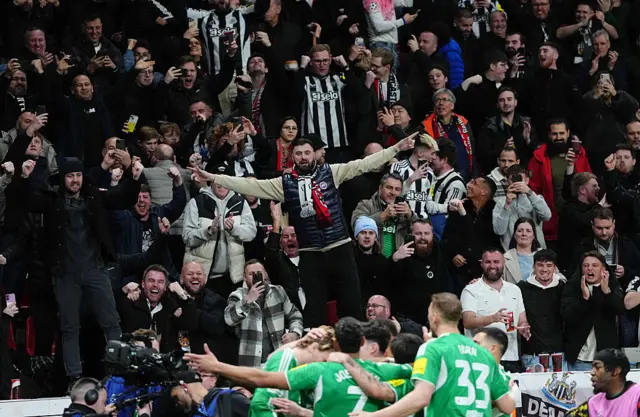Newcastle United fans celebrate