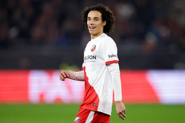 Gjivai Zechiel of FC Utrecht looks on during the UEFA Europa League 2025/26 League Phase MD6 match between FC Utrecht and Nottingham Forest FC at Stadion Galgenwaard on December 11, 2025 in Utrecht, Netherlands.
