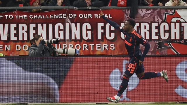 Nottingham Forest's Arnaud Kalimuendo celebrates