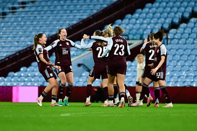 Rachel Daly of Aston Villa scores the opening goal