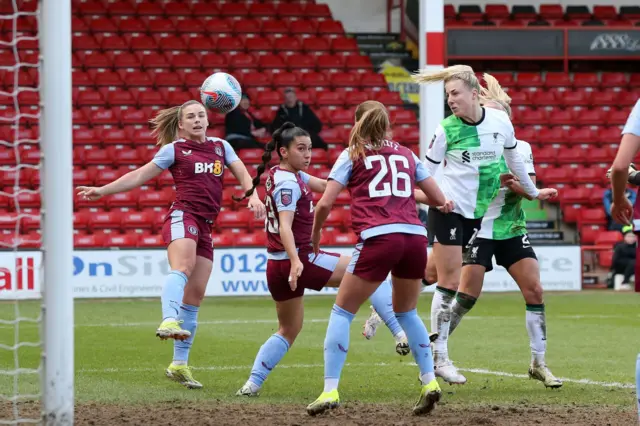 Sophie Roman-Haug scored one of four Liverpool goals in a 4-1 win against Villa in early 2024