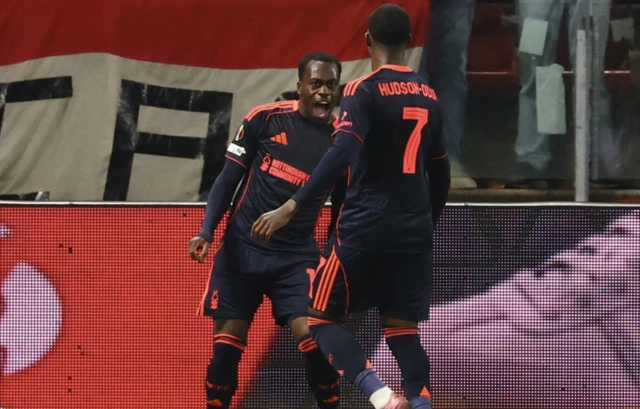Nottingham Forest's Arnaud Kalimuendo celebrates