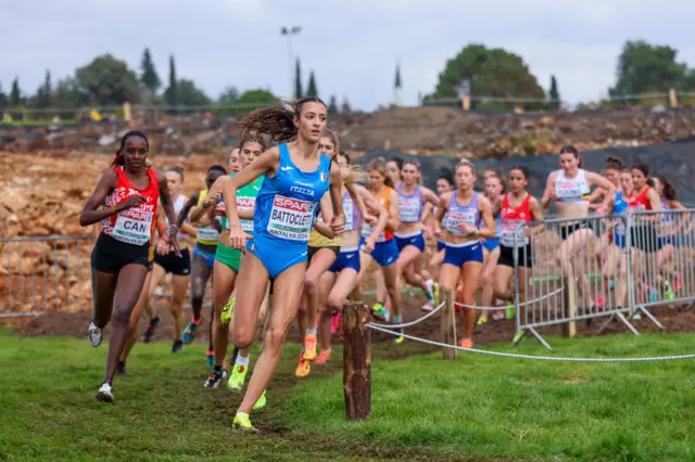 Nadia Battocletti in action at the 2024 European Cross Country Championships