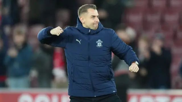 A celebrating Southampton boss Tonda Eckert