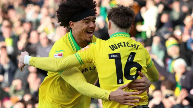 Norwich celebrate scoring