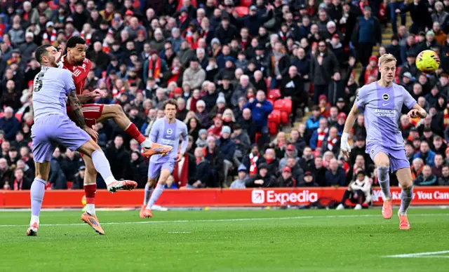 Hugo Ekitike of Liverpool scores