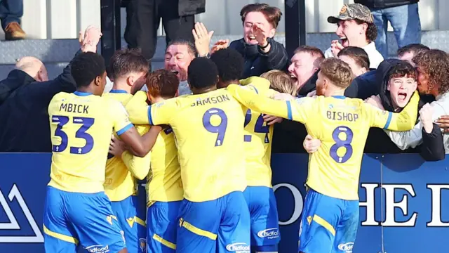 Colchester celebrate at Salford
