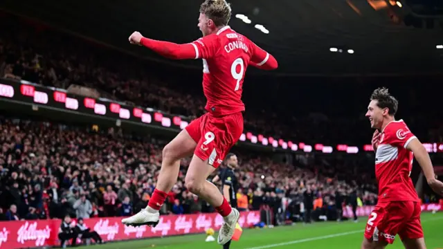 Tommy Conway celebrates scoring for Middlesbrough