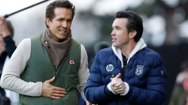 Ryan Reynolds and Rob Mac arrive at Wrexham