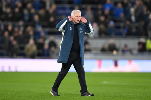 David Moyes, manager of Everton, celebrates
