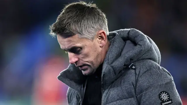 A dejected Ipswich boss Kieran McKenna