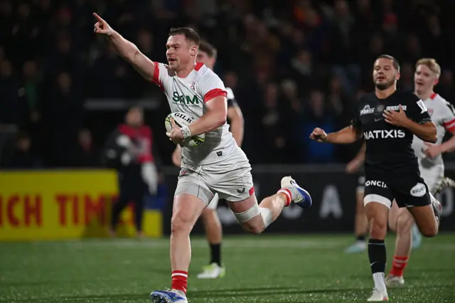 Zac Ward celebrates against Racing 92