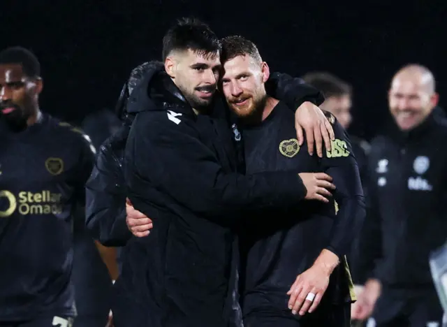 Claudio Braga (left) and Stephen Kingsley got the goals for Hearts