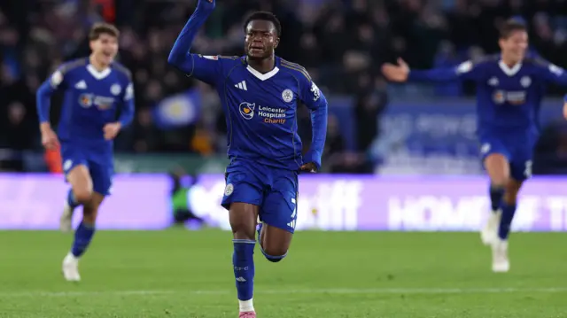 Abdul Fatawu celebrates goal from halfway line
