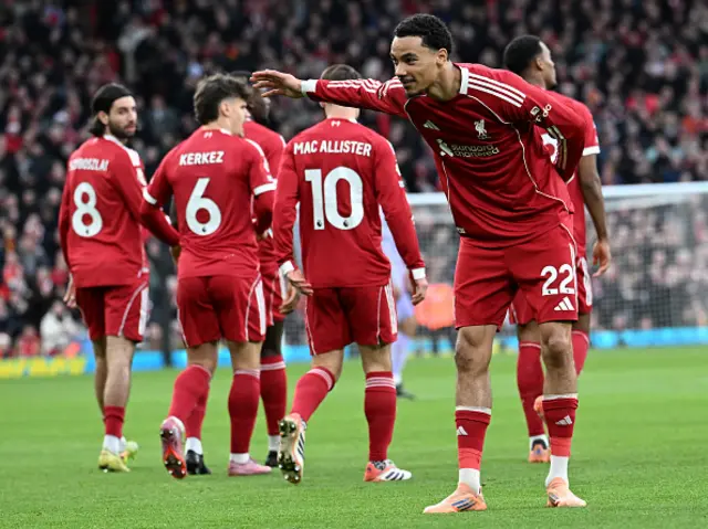 Hugo Ekitike of Liverpool celebrates