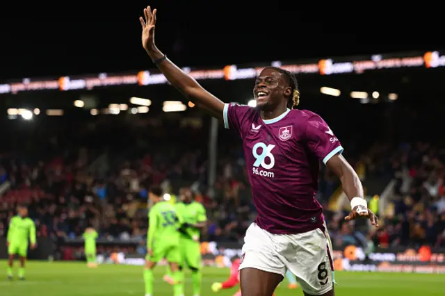 Lesley Ugochukwu of Burnley celebrates