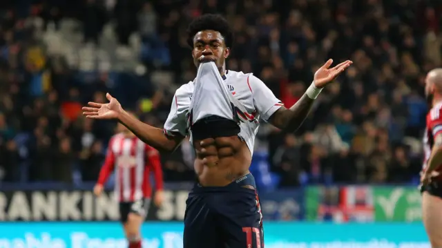 Thierry Gale celebrates