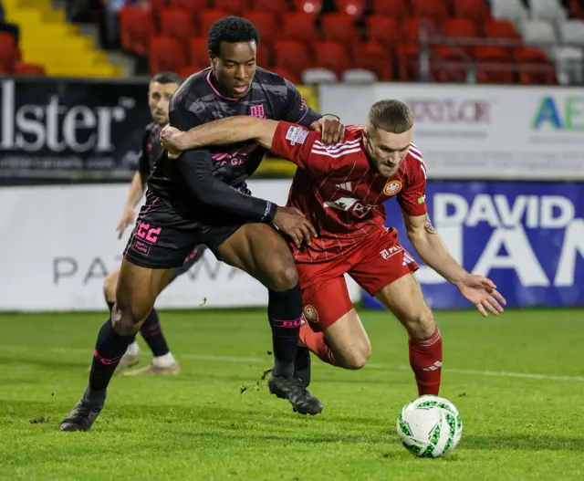 Portadown vs Ballymena action