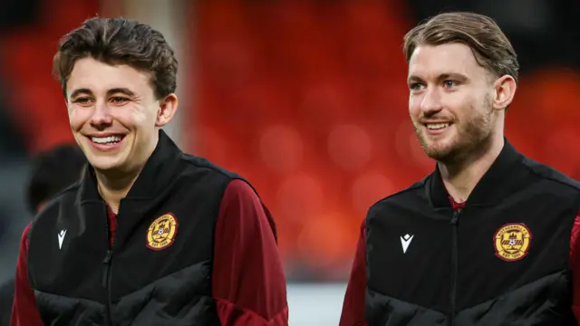 Motherwell players Tom Sparrow and Callum Slattery