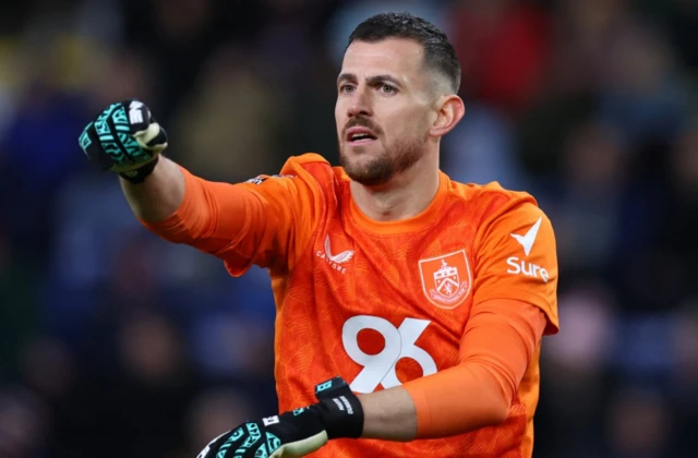 Burnley's Martin Dubravka reacts