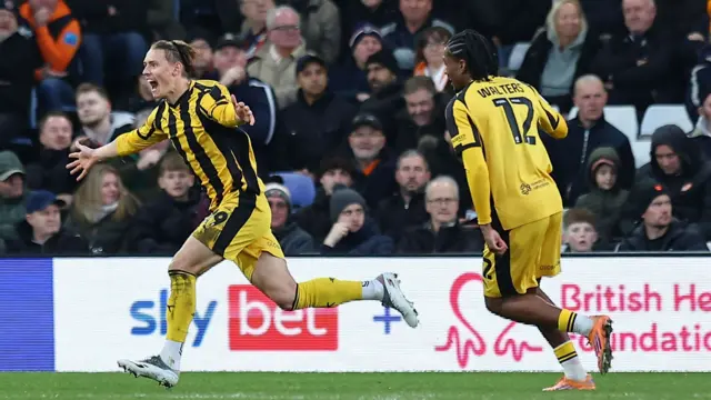 Ben Waine celebrates for Port Vale