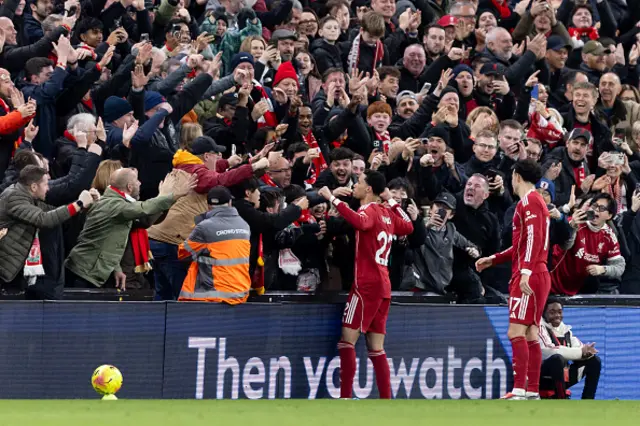 Hugo Ekitike of Liverpool celebrates