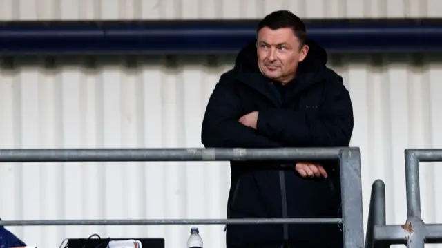 Paul Heckingbottom watches from the stands