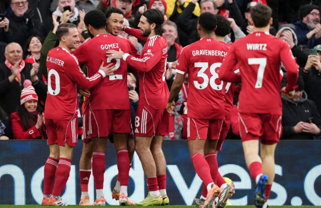Liverpool's Hugo Ekitike celebrates scoring