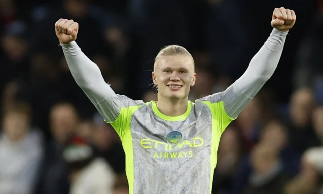 Erling Haaland celebrates