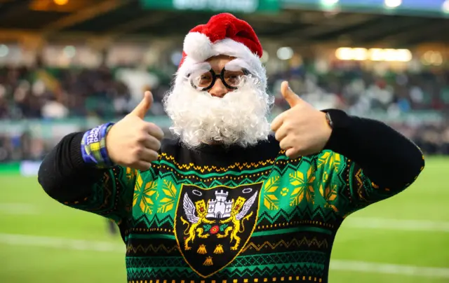 A Northampton fan in Christmas clothing