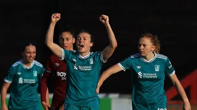 Olsson celebrates her late equaliser