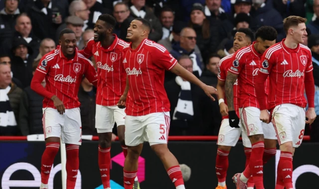 Nottingham Forest's Callum Hudson-Odoi celebrates scoring their second goal