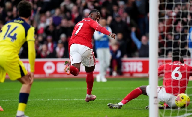 Nottingham Forest's Callum Hudson-Odoi celebrates scoring