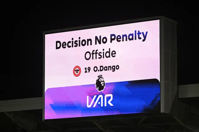 A VAR decision is displayed on a LED screen