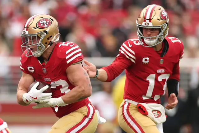Brock Purdy and Christian McCaffrey