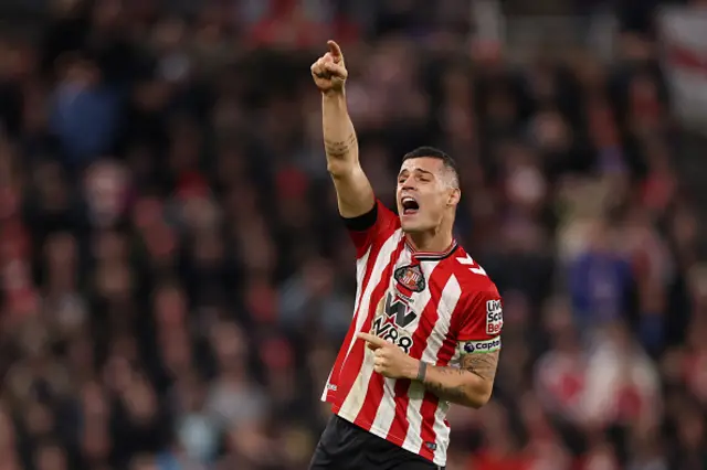 Granit Xhaka of Sunderland reacts