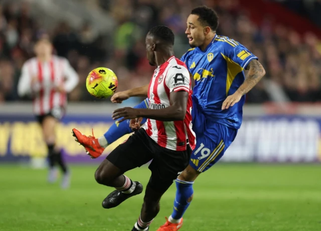 Brentford's Michael Kayode in action