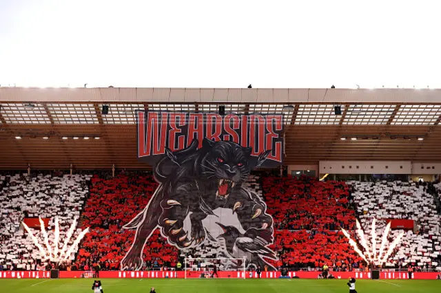 Sunderland display a tifo in the stands