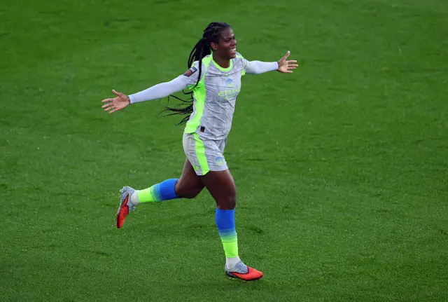 Khadija Shaw of Manchester City celebrates