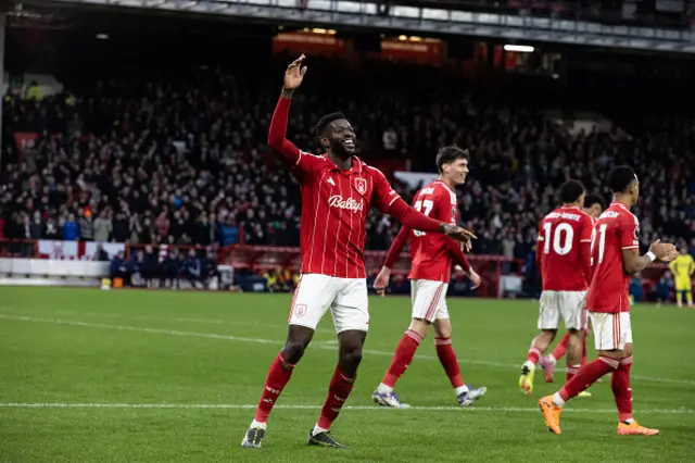 Nottingham Forest's Ibrahim Sangare celebrates scoring his side's third goal
