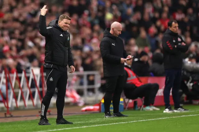 Eddie Howe, Manager of Newcastle United, reacts