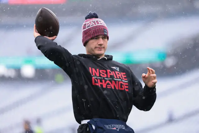 New England Patriots quarterback Drake Maye