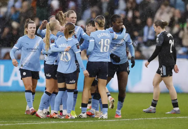 Manchester City's Khadija Shaw celebrates