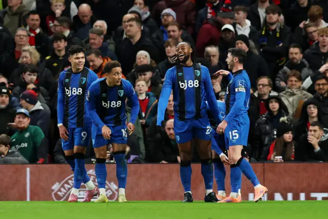 AFC Bournemouth's Antoine Semenyo celebrates scoring their first goal