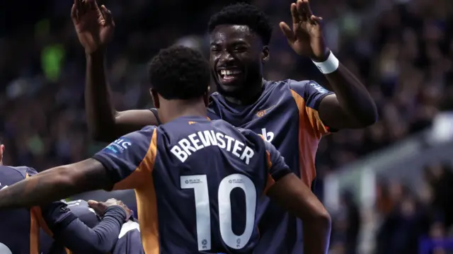 Derby celebrate scoring