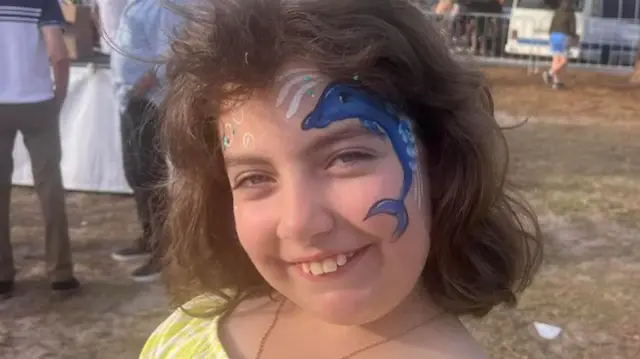 Matilda smiling with facepaint