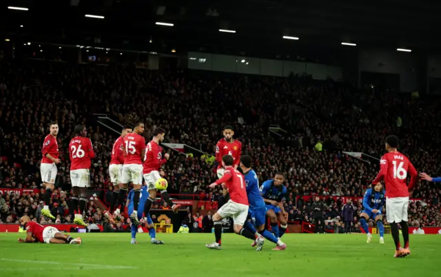AFC Bournemouth's Marcus Tavernier scores their third goal from a free kick