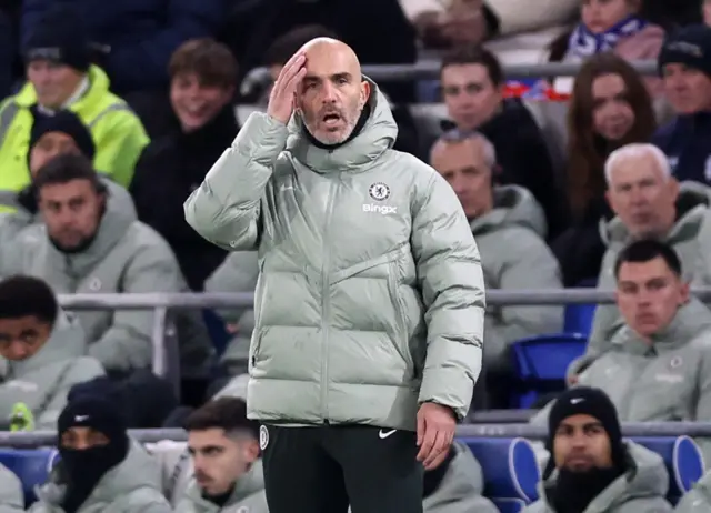 Chelsea manager Enzo Maresca during Carabao Cup Quarter Final vs Cardiff City.