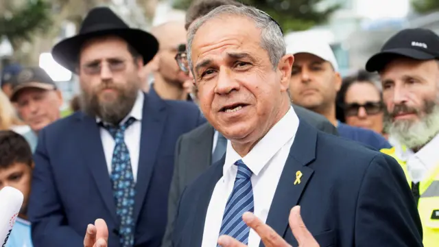 Israel's ambassador to Australia, Amir Maimon, gestures as he speaks